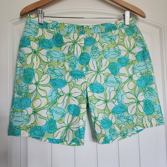 Lilly Pulitzer Dresses & Skirts - Lilly Pulitzer Vintage White Label Blue Green Sea Creature Shorts 10P